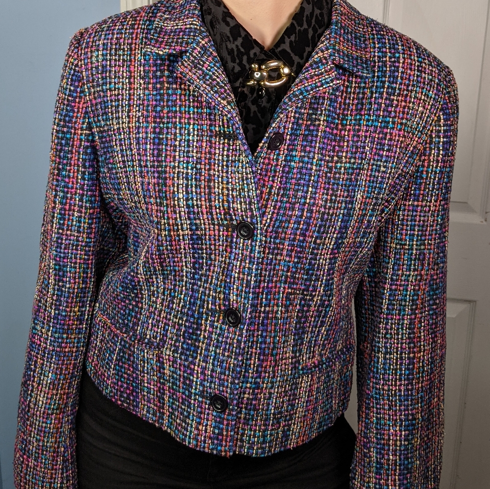 Vintage Rainbow Tweed Blazer